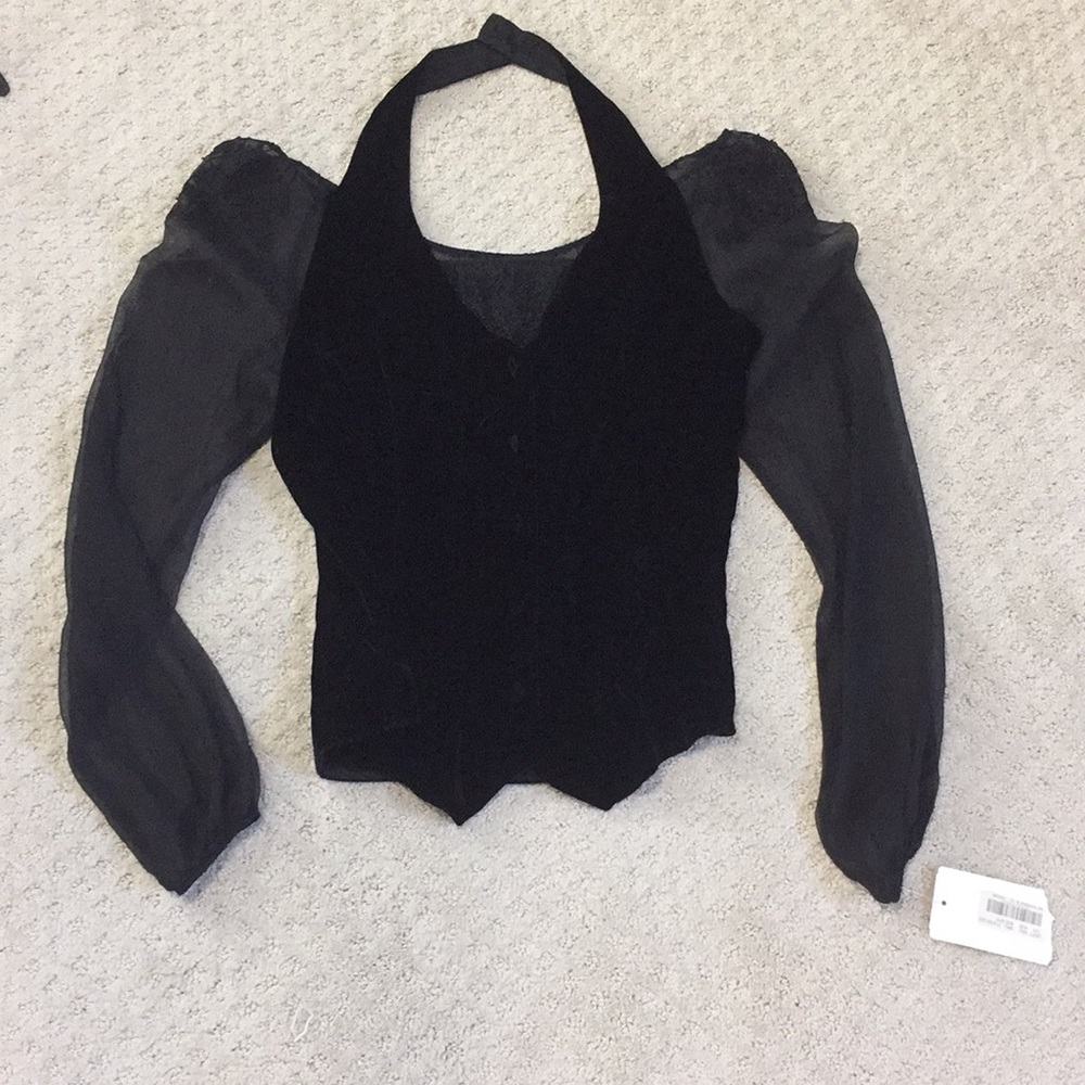 Vest black sheer top